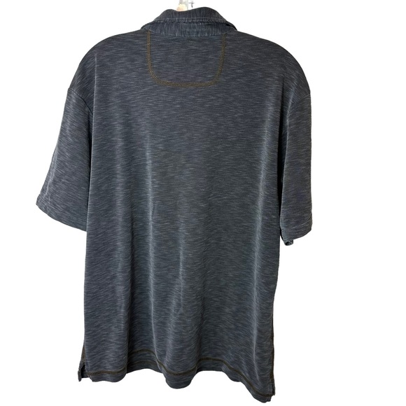 Tommy Bahama Polo Mens Collared 1/4 Button Short Sleeve Tencel Gray Large - Picture 6 of 11